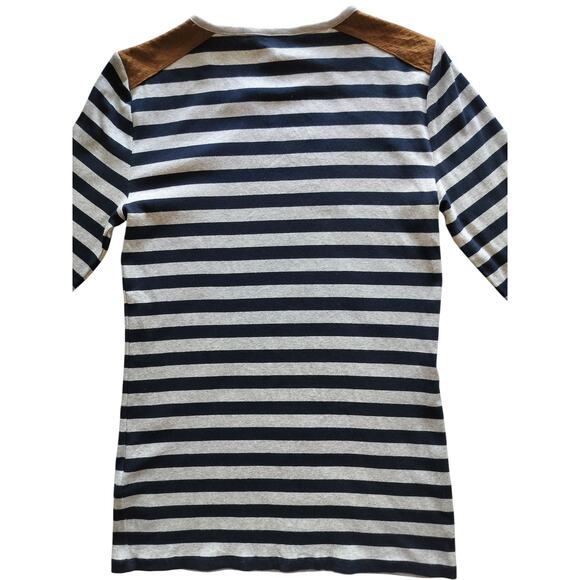 Ralph Lauren Women's Navy Blue Gray Striped Pullover Long Sleeve Top Size M - Picture 7 of 10